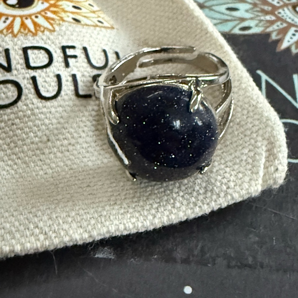 Blue Sandstone Ring - Gr8 gift or stocking stuffer